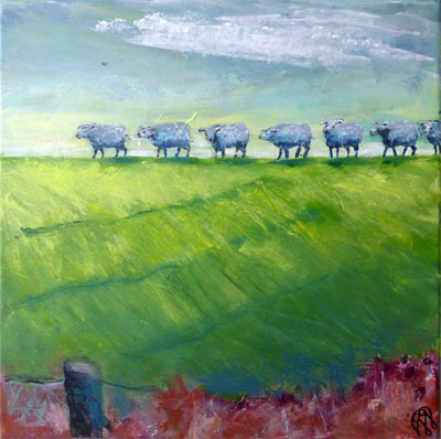 Får på diget 40x40